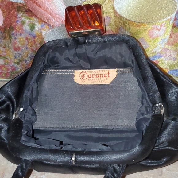 Vintage Styled By Coronet Blsck Handbag Montreal - Picture 3 of 4